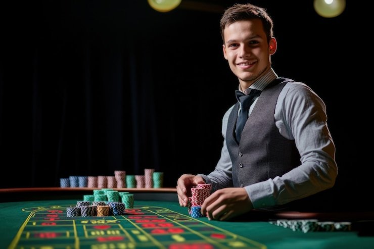 Live casino table stream with multiple camera angles